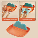 Silicone Utensil Rest with Drip Pad Cloud Rack with Pot Lid Holder (Green) Newly