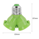E27 to 2E27 Lamp Holder Converter Socket Splitter Adapter Bulb Base (Green)