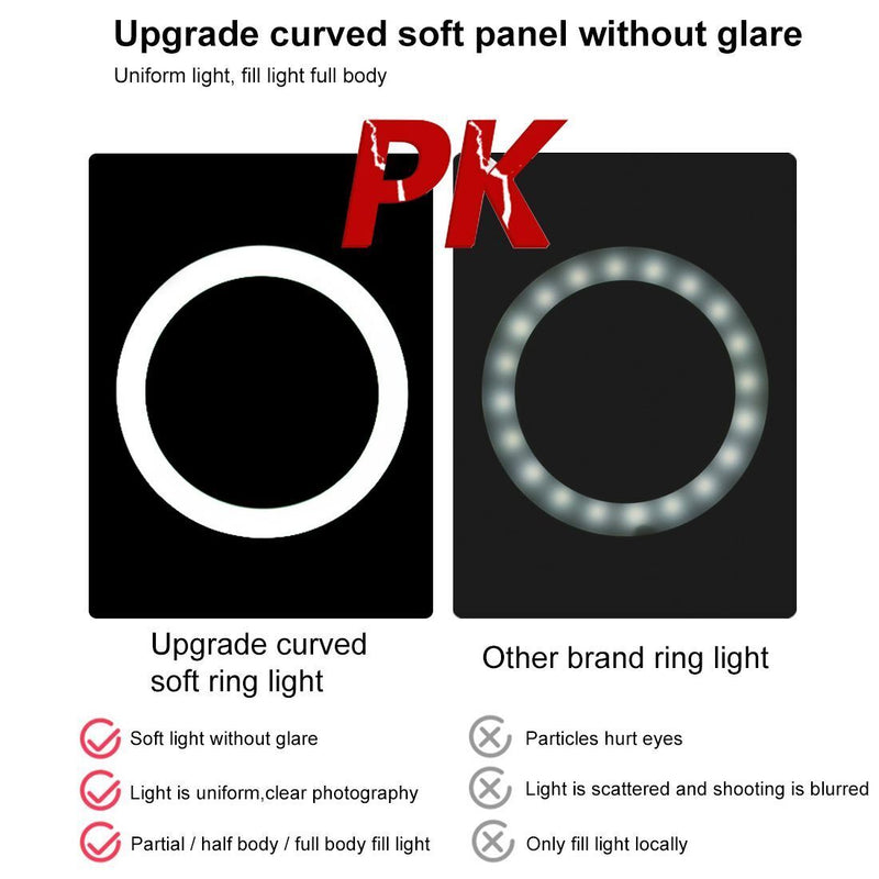 Dimmable 3 Color Temperature with 110cm Tripod LED Ring Light Video Light Kits