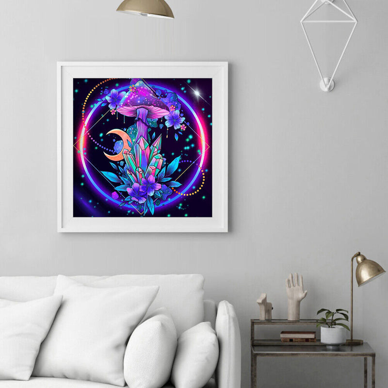 5D DIY Diamond Painting Full Round Drill Colored mushroomsof Rhinestone