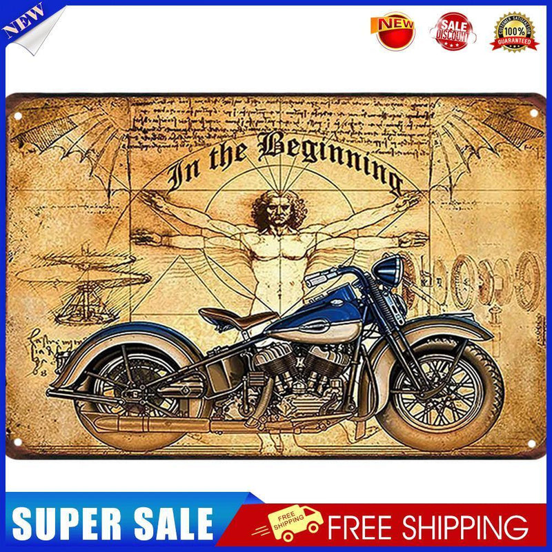 Retro Beginning Motorcycle Metal Plate Painting for Bar Pub Tin Wall Sign