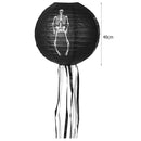 Black Skeleton Paper Lanterns Reusable for Hanging Pendant Horror Props (40