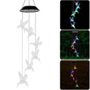 Solar LED Color Changing Wind Chime Lamps Hummingbird Pendant Lights (C) Newly