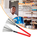 #A 2pcs Drum Sticks Wood Handle Cleaner Drum Brushes Percussion Drum Accessories