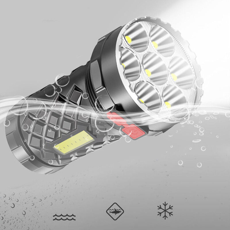 USB Rechargeable 7LED+COB Flashlight Camping Hiking 400LM Spotlight Lamp Light