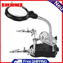 Welding Magnifying Clip Loupe Glass Light Solder Stand Holder Station Magnifier