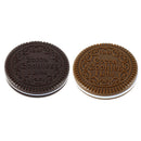 Brown Home Office Use Mirror with Comb Pocket Mirror Chocolate Cookie Shaped