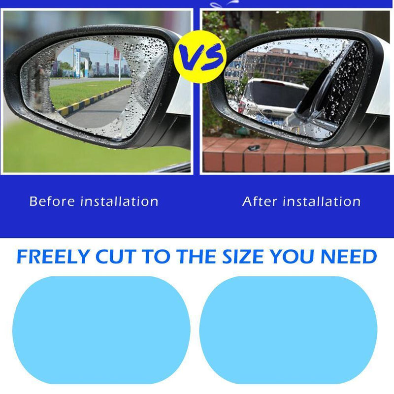 100x150mm Car Rearview Mirror Rainproof Films+Reflective Styling Decals Sti