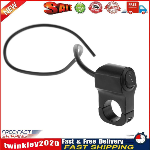 Aluminum 7/8in Motorcycle Handlebar Headlight On/Off Switch w/ LED (Black) Newly