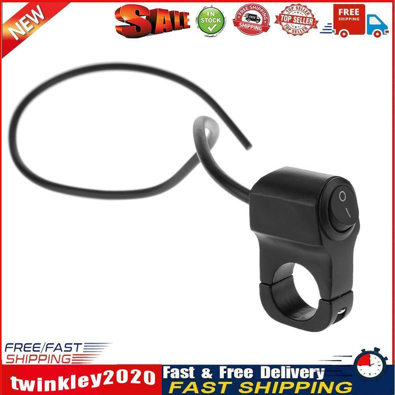 Aluminum 7/8in Motorcycle Handlebar Headlight On/Off Switch w/ LED (Black) Newly