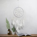 5pcs Handmade Feathers Beads Crochet Dream Catcher (White)