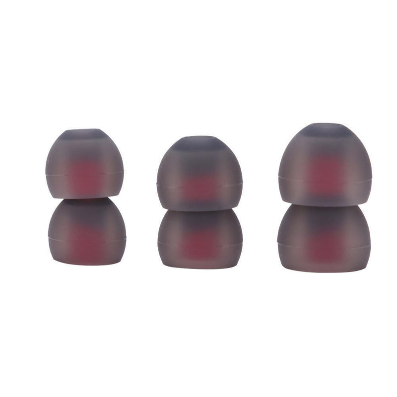 12pcs In Ear Earphone Silicone Earbuds Replace for KZ Headset (Gray+Red)