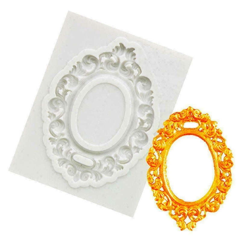 Lace Photo Frame Silicone Mold DIY Fondant Chocolate Cake S2U8 Tool Baking L1R8