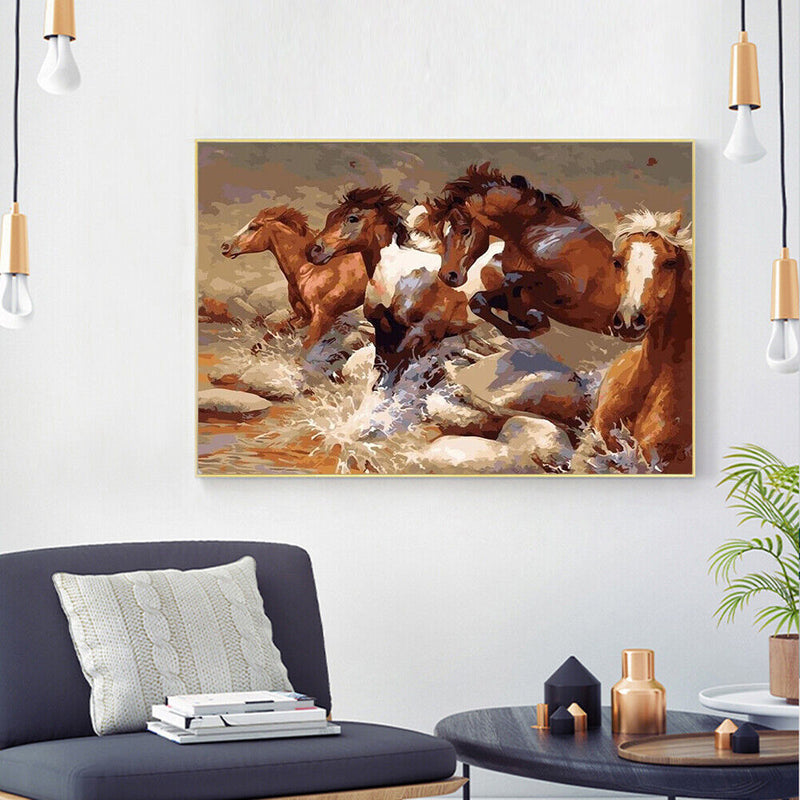 Painting By Numbers DIY Animal Hand Painted Picture Craft Home Wall Decor Kit