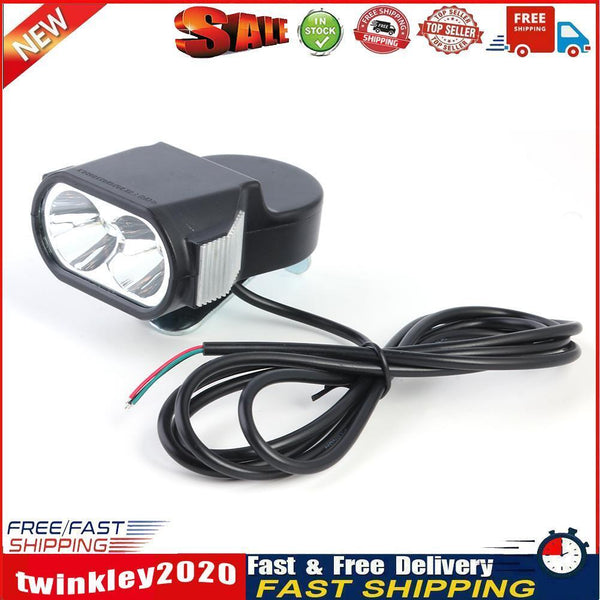 E-Bike LED Headlight 36V 48V 60V Electric Bicycle Scooter Horn Front Light Newly