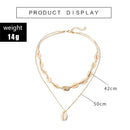 Women Beach Jewelry Cowry Seashell Pendant Bohemian Multilayer Shell Necklace