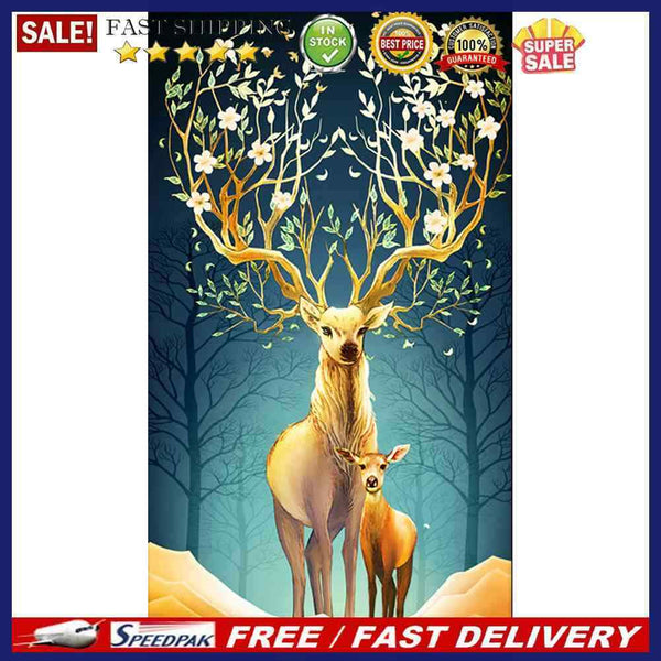 5D DIY Diamond Painting Flower Deer Full Drill Embroidery Mosaic Kits Art C