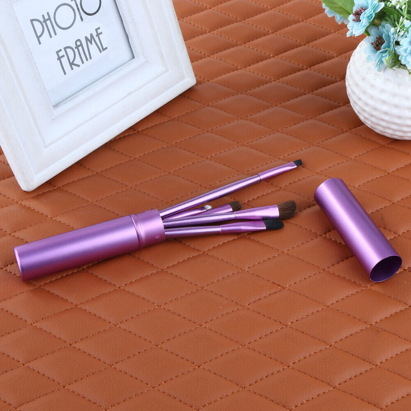 Stylish Eye Makeup Brushes Set Eyeshadow Eyebrow Tool Round Can Packed