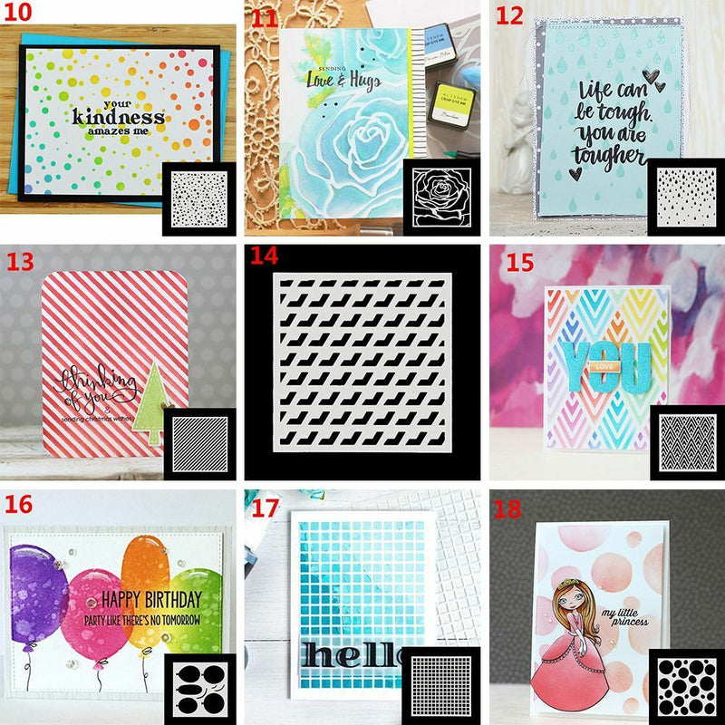 DIY Drawing Paper Cards Making Embossing Template Layering Stencil Scrapbooking