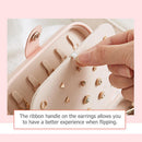 Korean Girls Earrings Plate Jewelry Box Ear Stud Ring Storage Box (Pink)