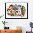 Partial Cross Stitch Art Paint 11CT Stamped Cabin Embroidery Wall Ornament Kit