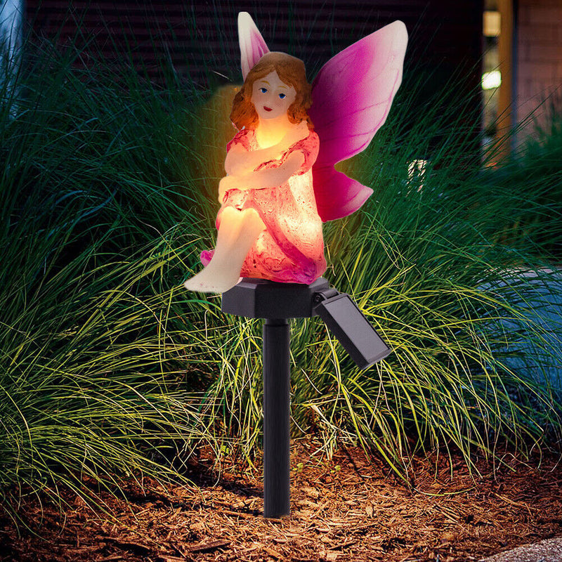 LED Solar Light Flower Fairy Lawn Stake Outdoor Garden Landscape Light (A) Newly