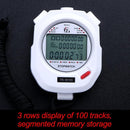 Digital Stopwatch Chronograph Sports Timer Stop Watch (White/ 100 Tracks) Newly