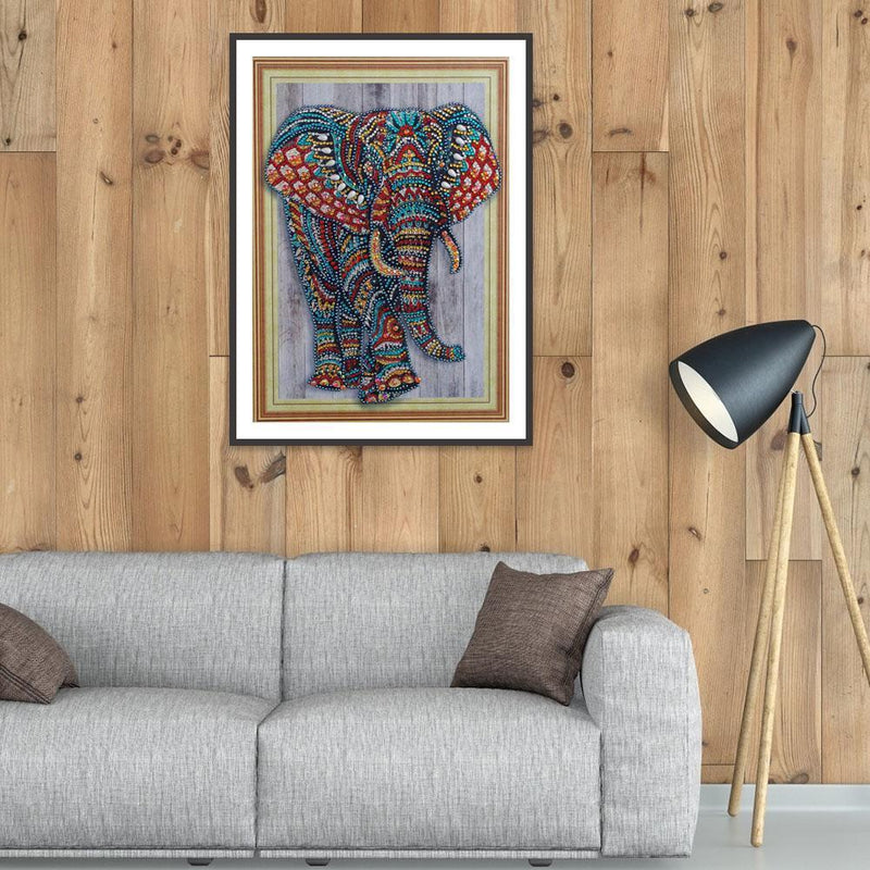 5D DIY Special Shape Diamond Painting Elephant Cross Stitch Craft Needlework Kit