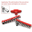 24pcs T-Handle Screwdriver Set Bits with Hex Head Drill Head Kit w/Sockets Newly
