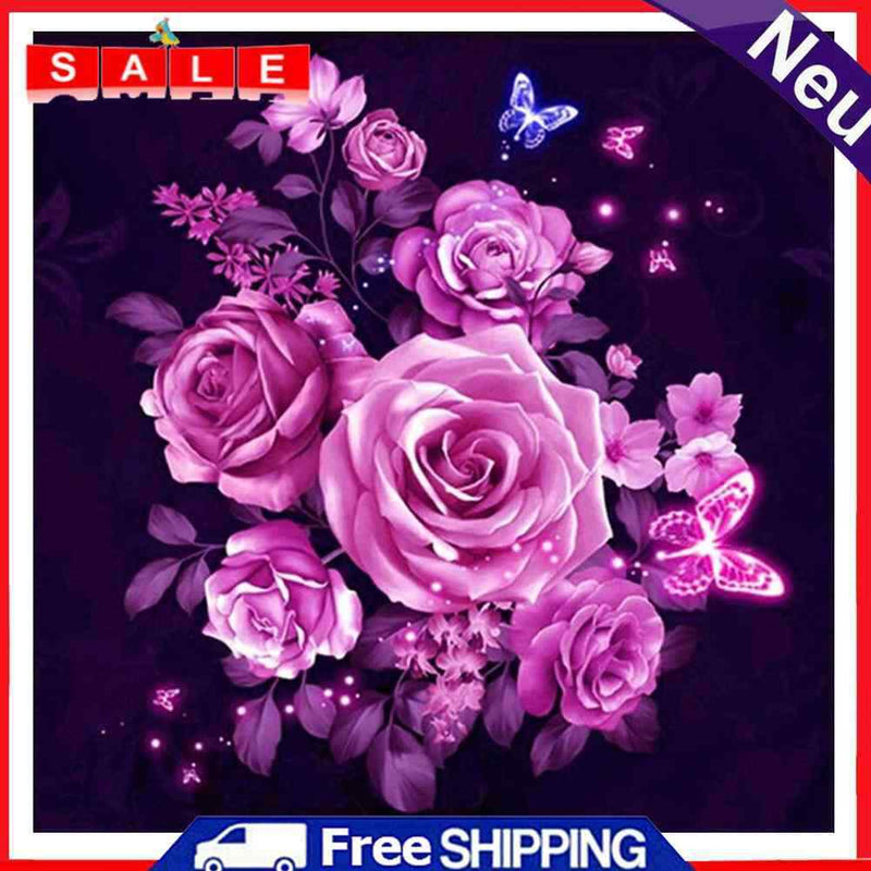 Pink 5D DIY Flower Diamond Painting Embroidery Cross Stitch Home Decor Gift