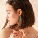Elegant Metal Drop Dangle Earrings Turquoise Earrings Top Pendant T3K1 O7K4