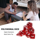 7pcs/Set Multi-sided Dices Digital Polyhedron Acrylic Board Game Dice Set Toys