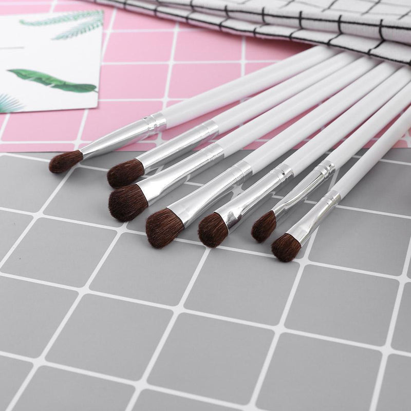 7pcs Soft Hair Wood Handle Eyeshadow Brush Cosmetics Makeup Brushes Set (E)