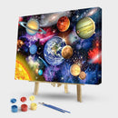 Nine Planets DIY Painting By Numbers Kit Oil Art on Canvas Wall Picture