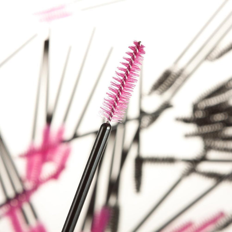 100pcs/bag Disposable Eyelash Brush Mascara Applicator Makeup Tools (Red)