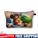 Fruit oil paint Printed Hand Hold Travel Storage Cosmetic Bag Toiletry Bag