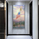 Diamond Painting Full Round Drill American Flag Rhinestone Modern Handmade Cr