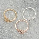 Opening Finger Wear Thimble Sewing Crochet Loop Leaves Shape Knitting Ring