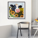 Flower Cow Canvas Painted Oil Paint By Numbers Wall Art Modern Bedroom Decor