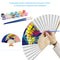 Folding Fans Eagle Pattern DIY Painting By Numbers Fans Art Home Decor for Gifts