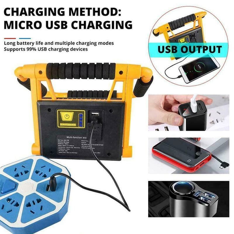 Foldable COB LED Rechargeable Work Light Outdoor Camping Portable Floodligh B6B0