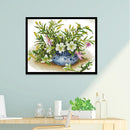 Full Embroidery Stamped DIY Fresh Lily Flower 11CT Needlework Sets Home Decor