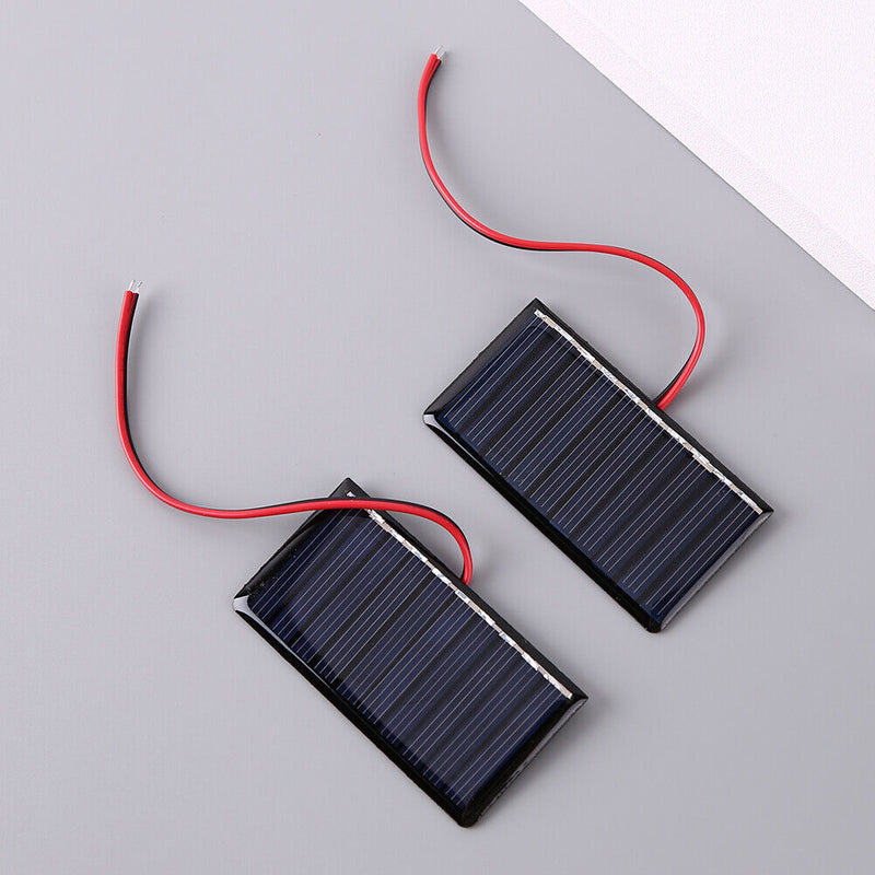 0.3W Solar Panel with Wire Mini Solar System DIY Polysilicon Board (2pcs) Newly