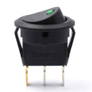 3 Models LED DIY Round Light Rocker Switch Power Button Switches (Green) Newly