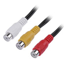 25cm 3 RCA Female to RCA Male Audio Video Adapter Cable AV Adapter Split