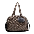 Autumn Winter Handbags Large Capacity Quilted Handbag Pompom Pendant for Shopper