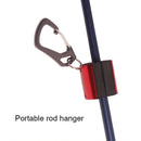2pc Portable Fishing Rod Hanging Clamp w/ Carabiner Fishing Pole Holder Red