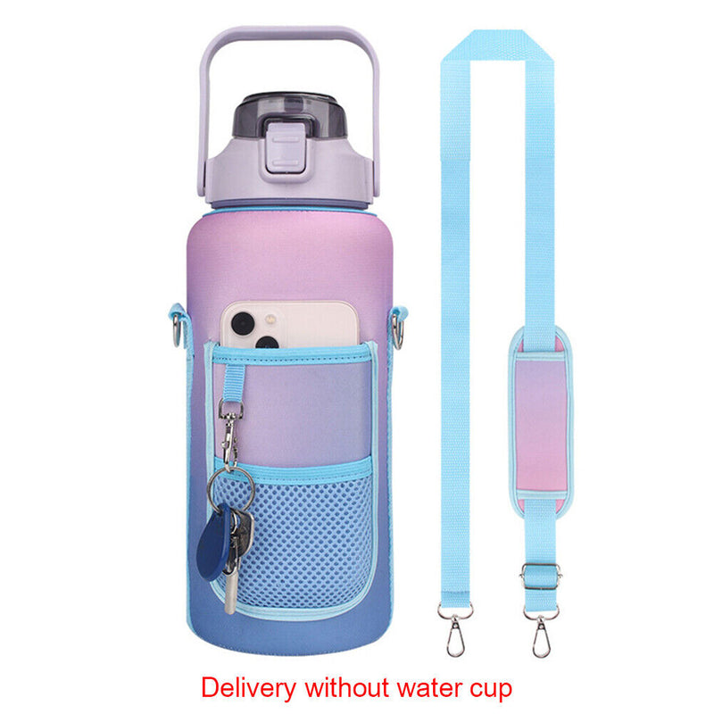 #A 2L Water Bottle Handheld Neoprene Kettle Anti-scalding Drinkware with Straps