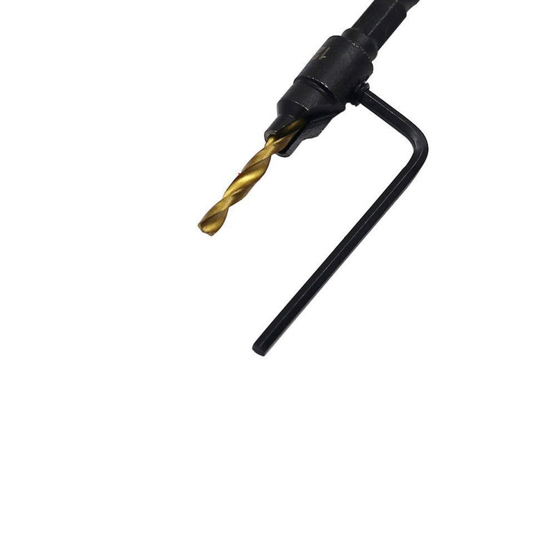 Woodworking Hex Shank Drill Bit Countersunk Bits Titanium Plated Chamfering