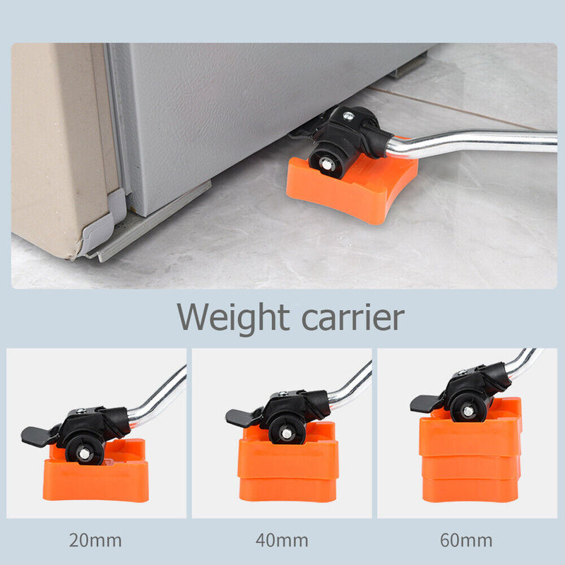 Household Transport Heavy Furniture Mover Wheeled Rollers Bar (Orange)